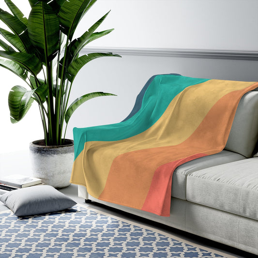 Diagonal Stripes Plush Blanket Throw - Castle Anna